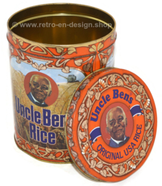 'Uncle Bens Rice' Vintage cylindrical tin for storing rice