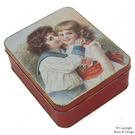 Vintage "Hoffman" Swiss Made Metal Tin with Victorian Girls