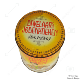 "Vintage blik Davelaar's Jodenkoeken 1883-1983 - Een Historisch Jubileum"