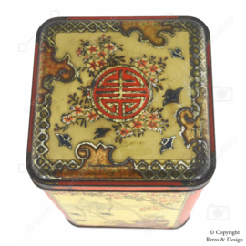 "Enter the world of timeless beauty with our Vintage Niemeyer Tea Tin: Oriental Scenes in Relief"