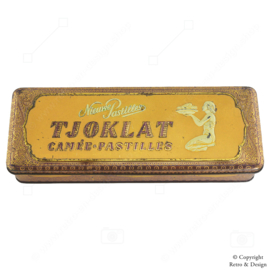 Boîte en Fer-Blanc Vintage Allongée pour Pastilles Camee TJOKLAT (Violet/Or)
