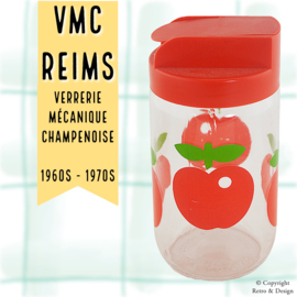 Bocal en Verre de Stockage avec Pommes – VMC Reims (0,72L, Couvercle à Secouer Rouge)
