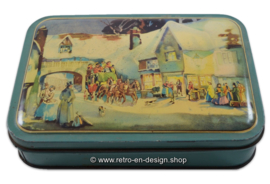 Romantisches vintage Blechdose mit einem Kutsche in einer Winterszene. George W. Horner & co., LTD