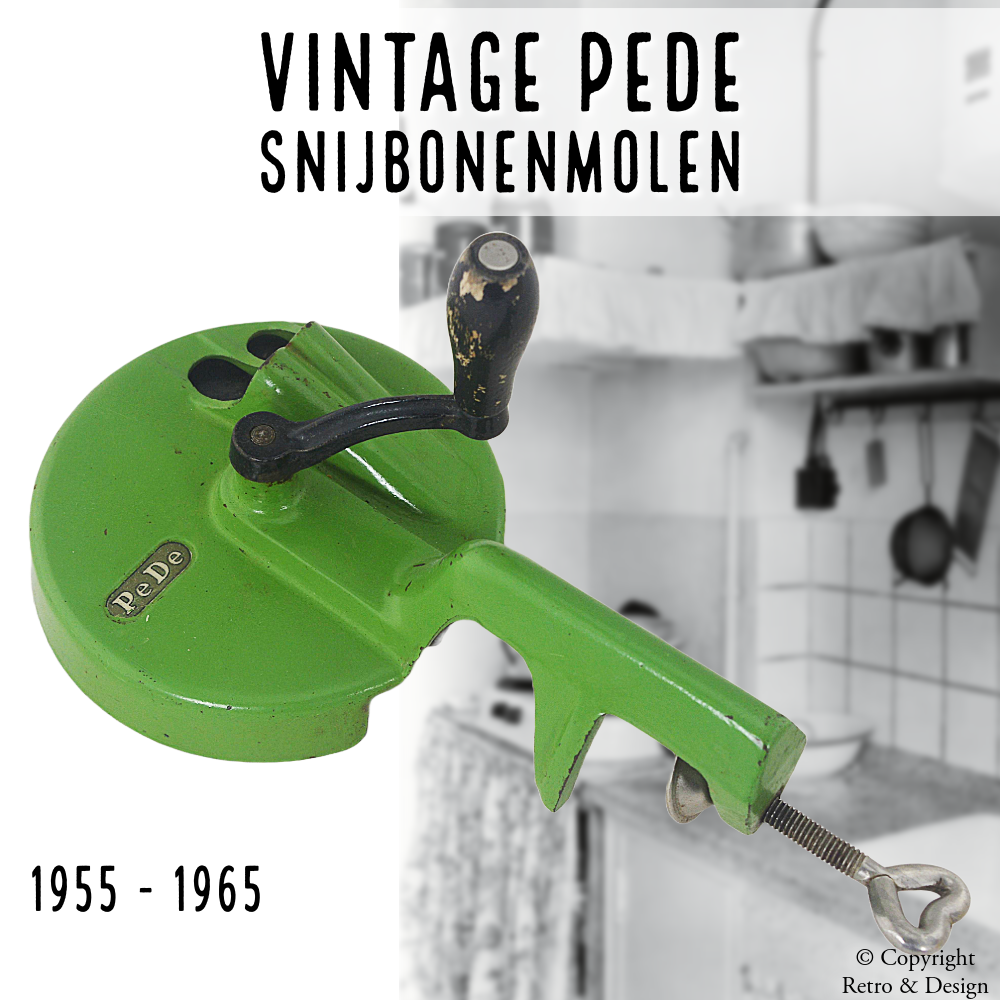PeDe Snijbonenmolen – Authentiek Vintage Keukengerei (ca. 1955–1965)