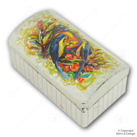 Boîte à café vintage Douwe Egberts « Oiseaux & Fleurs » (1963–1965)