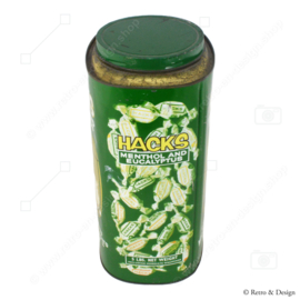 Large rare vintage HACKS tin in the colour green