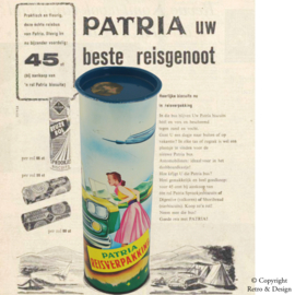 "Le Goût de la Nostalgie : Boîte de Voyage Patria Biscuits 1968 - Un Chef-d'œuvre Intemporel de Saveur et de Style !"