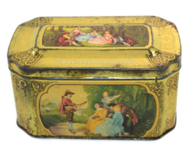 Vintage tin box with romantic scenes for De Gruyter tea