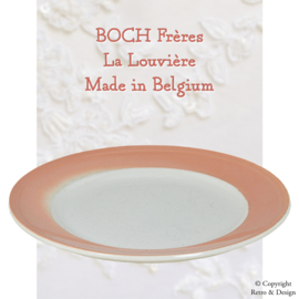 Encantador Vintage: Plato de Cena Boch La Louvière con Borde Rosa Pastel