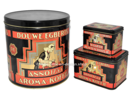 Set of three vintage coffee tins for Douwe Egberts