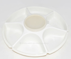 Vintage Tupperware divided serving center - Grote snackschaal, serveerschaal of hapjesschaal