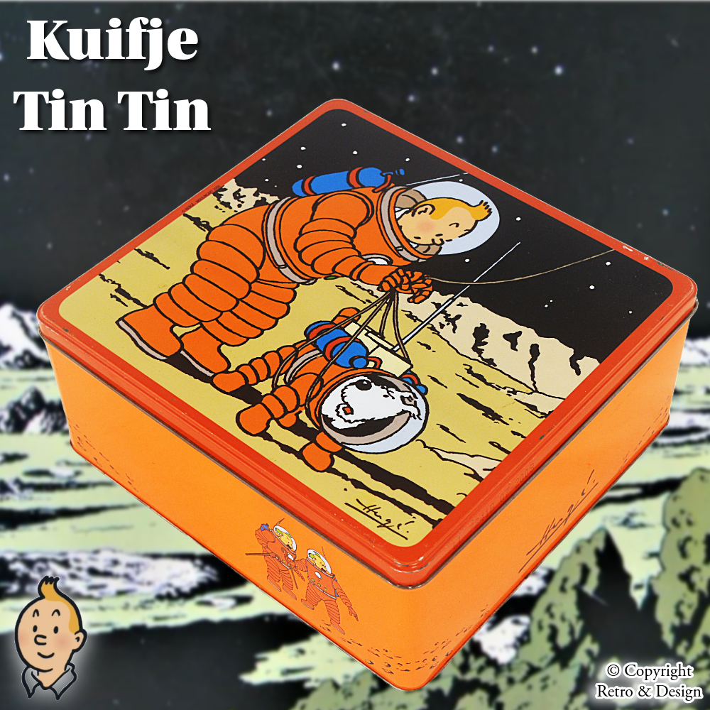 Lata Vintage de Galletas Delacre ‘Tintín – Objetivo Luna’ – Edición Limitada de Colección