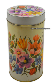 Vintage Blechdose von ARK mit Blumen