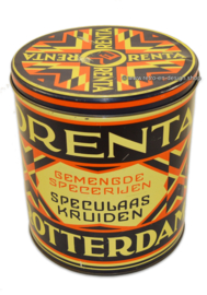 Vintage blik Orenta speculaaskruiden van Esso Rotterdam, Art deco
