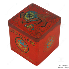 Vintage Tin Cube for Lotus Tea - Van Nelle's Speciale China Melange