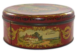 Vintage antique round toffee or candy tin by Van Melle
