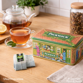 Vintage Pickwick House Tea Tin – Douwe Egberts (1980s)