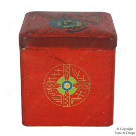 Vintage Tin Cube for Lotus Tea - Van Nelle's Speciale China Melange