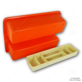 Vintage Curver Aufbewahrungsbox – Orange mit seltener Einsatzschale | Retro 70er/80er Jahre