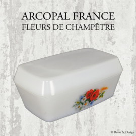 Arcopal France butter dish, Fleurs de Champêtre / Field flowers