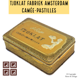 "Boîte à pastilles Tjoklat Camée : Un héritage vintage du chocolat d'Amsterdam (1950-1983)"