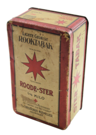 Boite en étain vintage pour tabac par Niemeijer “Roode-Ster Lichte Geurige Rooktabak”