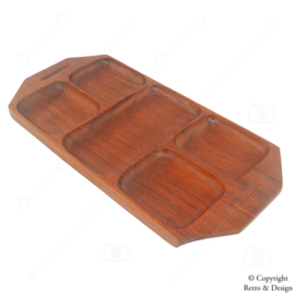 Plateau en Bois de Teck Vintage – Design Intemporel pour Charcuterie et Apéritifs