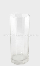 Hoge achthoekige heldere glazen vaas van Arcoroc France, Octime Clear