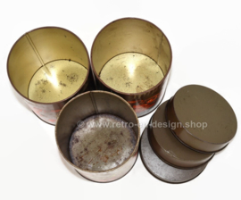 Set of three vintage storage tins for coffee, tea and sugar