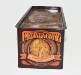 Rechthoekige vintage blikken trommel voor ontbijtkoek van Pijnenburg, jubileumuitgave