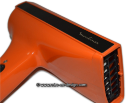 Vintage orange 70's hair dryer by Moulinex