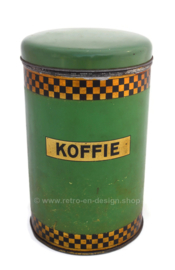 Brocante blikken AJP koffiebus in groen/goud