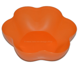 Large orange Tupperware chips or salad bowl with three-compartment lid