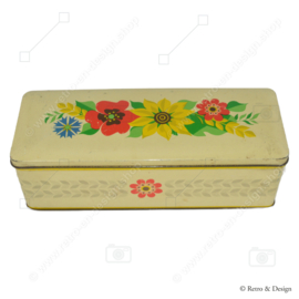 Boîte à pain d'épice de Verkade avec une image de fleurs, bouquet champêtre