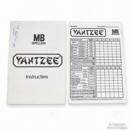 🎲 Vintage Yahtzee Dobbelspel – MB (1976)