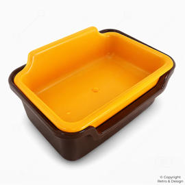 Contenedor Vintage Curver para Patatas – Marrón y Amarillo – Años 70