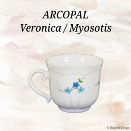 Kaffeetasse Arcopal France mit Dekor Veronica / Myosotis