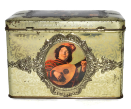 Vintage tin with images of old master paintings