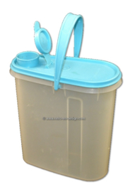 Vintage Tupperware Krug oder Aufbewahrungsbehälter, blaue Kappe mit Ausgießer