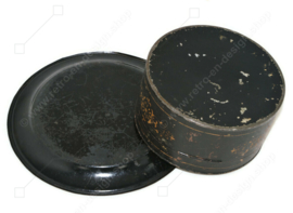 Antike runde dekorative Dose mit dazugehöriger Untertasse