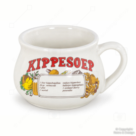 Vintage soepkommen met recepten – set van 4 • vermoedelijk jaren 70