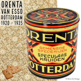 La encantadora lata de almacenamiento Art Deco Orenta Van Esso Rotterdam