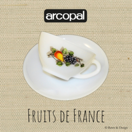 Teetasse oder Suppenteller Arcopal Fruits de France mit weißer Untertasse