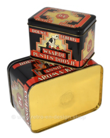 Vintage set consisting of a Douwe Egberts aroma koffieblik and waardebonnendoosje