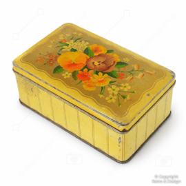 Vintage Verkade Biscuit Tin – Floral Design – Hinged Lid – c. 1940–1960