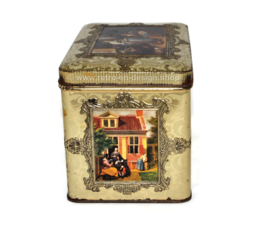 Vintage tin with images of old master paintings