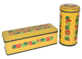 Vintage set Blechdosen von Verkade mit Große Kapuzinerkresse