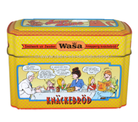 ​Vintage bewaarblik voor WASA knäckebröd met Jan, Jans en de kinderen van Jan Kruis