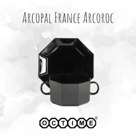 Soepkom met onderbord van Arcoroc France, Octime Ø 10 cm en 15 cm
