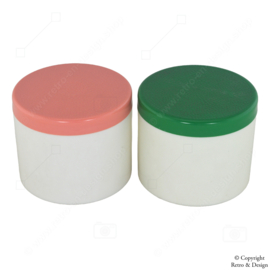 "Nostalgia from the 1960s - 1970s: Set of Two Vintage Storage Jars with Roses by SenO"